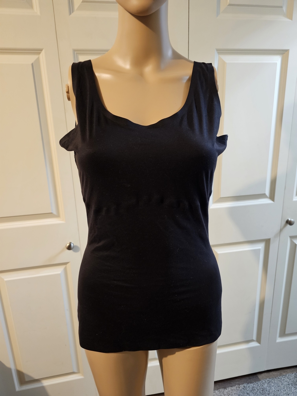 Maidenform Black Scoop Neck Tank Top Shapewear Xl